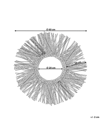 Beliani Wandspiegel KALASIN in Schwarz - (W) 60 x (H) 60 x (L) 3 cm