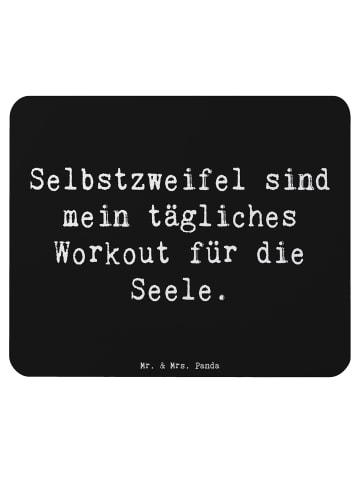 Mr. & Mrs. Panda Maus Pad Spruch Selbstzweifel Workout mit Spruch in Schwarz