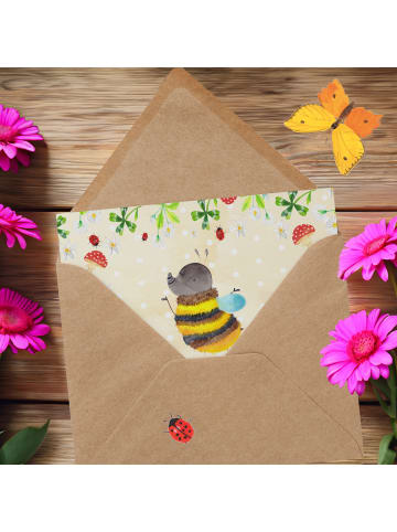 Mr. & Mrs. Panda Glückwunschkarte Hummel flauschig mit Spruch in Naturpapier