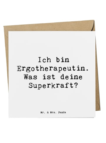 Mr. & Mrs. Panda Grußkarte Spruch Super Ergotherapeutin mit Spruch in Weiß