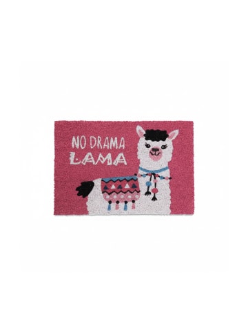 relaxdays Fußmatte "Lama" in Pink/ Weiß - 60 x 40 cm