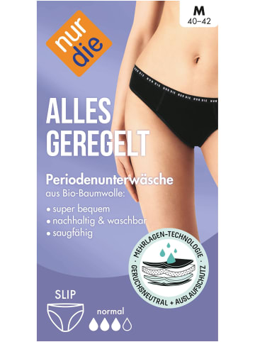 Nur Die  Periodenunterwäsche Alles Geregelt Slip normal 1er-Pack in Schwarz