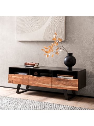 KADIMA DESIGN Lowboard Akazie Massivholz 140x50x40 cm Baumkante TV-Kommode ,