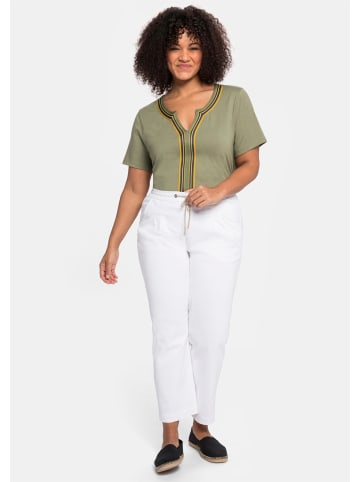 sheego Jogg Pants in white denim