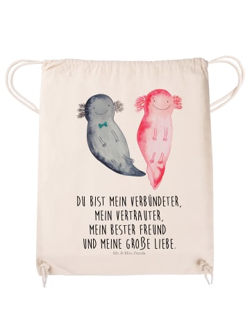 Mr. & Mrs. Panda Sportbeutel Axolotl Freundin mit Spruch in Creme