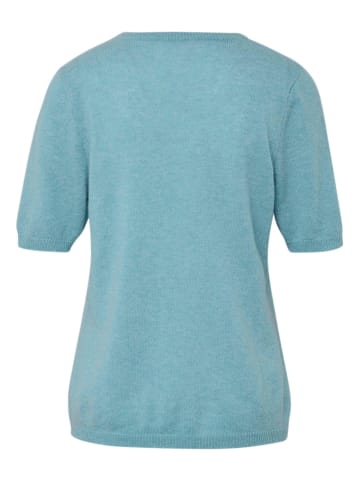 GOLDNER Kaschmirpullover mit Rundhals Halbarmpullover mit Rundhals aus Kaschmir in aqua