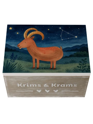 Mr. & Mrs. Panda Holzkiste Sternzeichen Steinbock Design ohne Sp... in Weiß