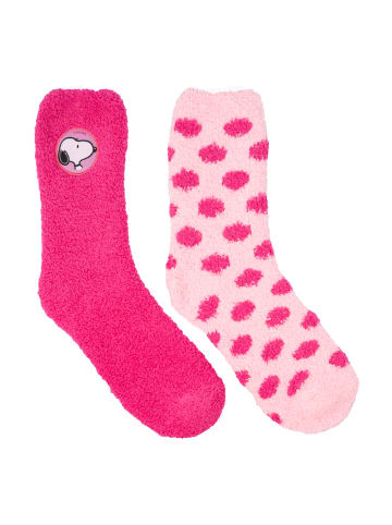 United Labels 2er Pack The Peanuts Snoopy Kuschelsocken warme Socken in rosa