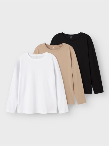 name it 3er-Pack Oberteil mit langen Ärmeln in Black