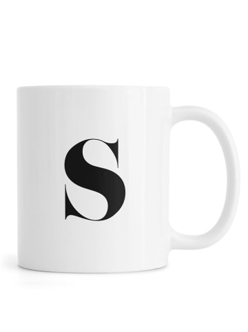 Juniqe Tasse "S" in Schwarz & Weiß