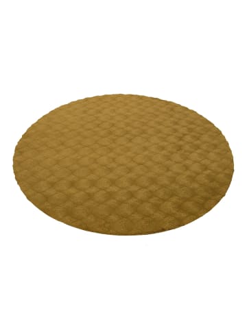 Vivorum Wohnzimmer Teppich – Webteppich Royal Glow 825 in honig - rund