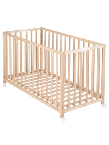 roba Fold Up Klappbett 60 x 120 cm – platzsparendes Gitterbett aus Holz - Bicolor