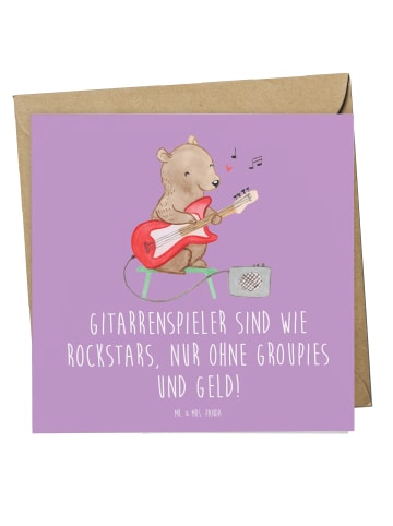 Mr. & Mrs. Panda Klappkarte Gitarre Helden mit Spruch in Lavendeltraum