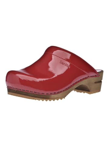 Sanita Clogs in Rot Lack