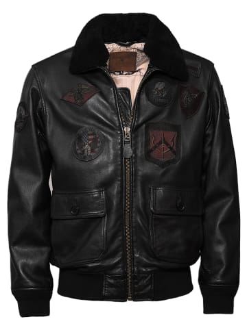 TOP GUN Lederjacke TG2023004 in schwarz