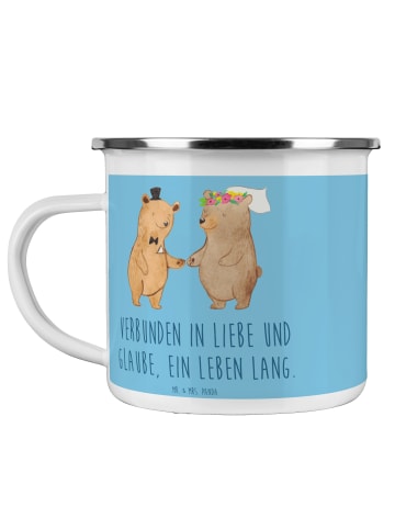 Mr. & Mrs. Panda Kaffeetasse Kirchliche Trauung Liebe Glaube mit... in Sky Blue