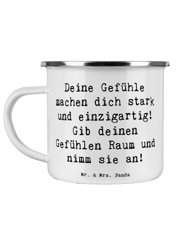 Mr. & Mrs. Panda Becher Emaille Spruch Emotionen ausdrücken mit ... in Weiß