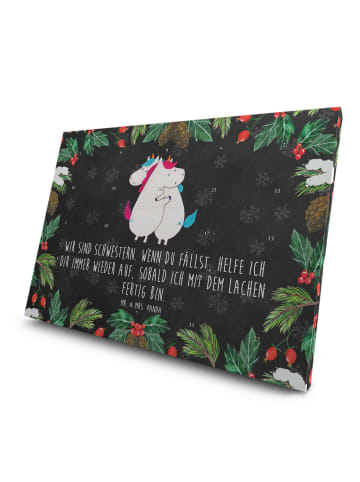 Mr. & Mrs. Panda Tee Advent Kalender Einhörner Umarmen mit Spruch in Kreidetafel