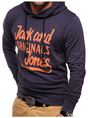 Jack & Jones Kapuzenpullover - JJCOHOO Mit Print Einfarbig in Dunkelgrau