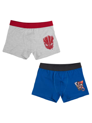 Spiderman 2er Pack Marvel Spiderman Boxershorts in blau/grau