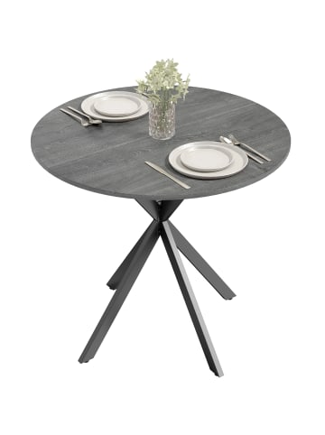 HOMCOM Esstisch-80L x 80B x 75H cm-Grau