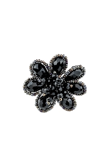 collezione alessandro Ring " Strassblüte " in schwarz