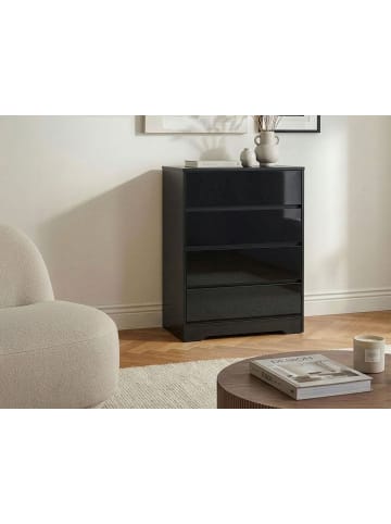 Beliani Kommode ALBERTA in Schwarz - (W) 60 x (H) 94 x (L) 38 cm
