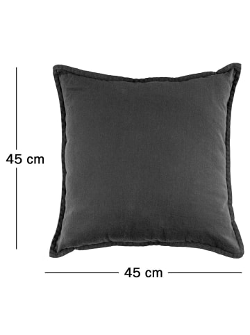 JACK Dekokissen 45x45cm Baumwolle inkl. Füllung Einfarbig in Anthrazit