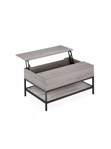 relaxdays Couchtisch in Grau/ Schwarz - (B)90 x (H)45,5 x (T)60 cm