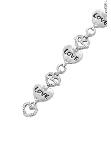 faina Women Heart Motif Bracelet in Silver