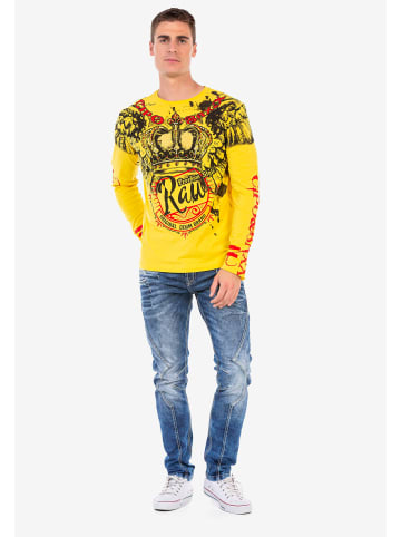 Cipo & Baxx Langarmshirt in YELLOW