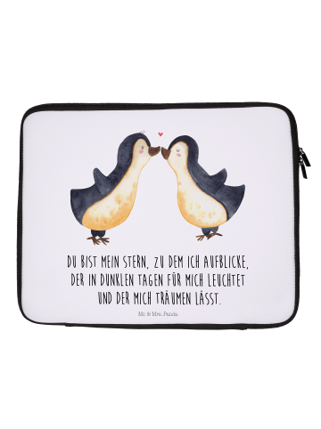 Mr. & Mrs. Panda Notebook Tasche Pinguin Liebe mit Spruch in Weiß