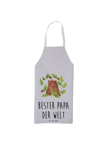 Mr. & Mrs. Panda Gastro Schürze Bär König mit Spruch in Grau Pastell
