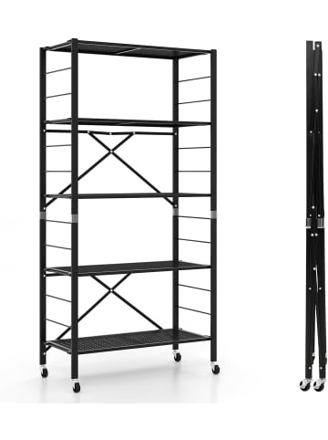 COSTWAY 5 Stufig Lagerregal in Schwarz