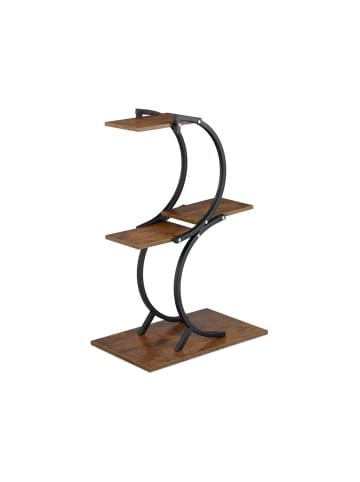 relaxdays Pflanzenständer in Schwarz/ Braun – (B)48 x (H)76 x (T)30 cm