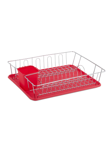 relaxdays Abtropfgestell in Rot - (B)43 x (H)11,5 x (T)34 cm