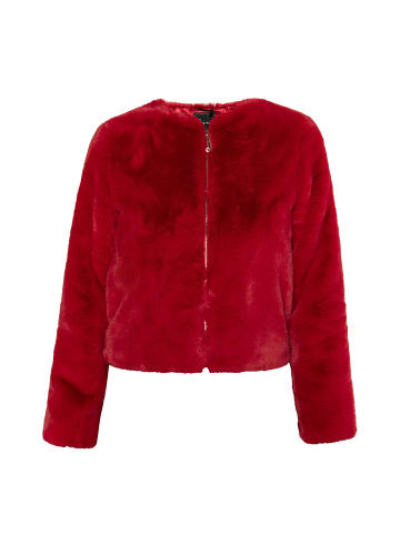 faina Damen Faux Fur Jacke in Rot