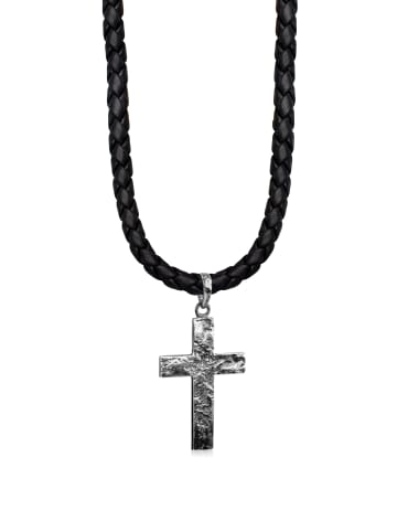 KUZZOI Halskette 925 Sterling Silber Kreuz in Silber