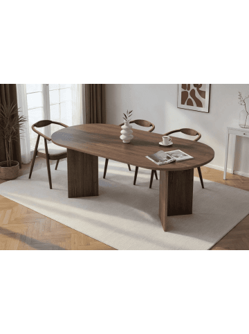 CALICOSY Esstisch CHARLIE in Nussbaum - (W) 200 x (H) 75 x (L) 90 cm