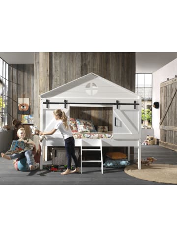 58 aufm Kessel SCHEUNENBETT Kamilia 218x202x137 aus MDF in Weiß