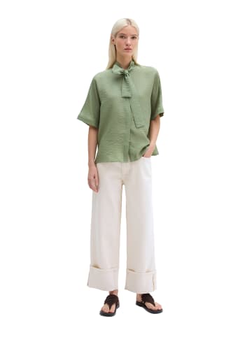 Marc O'Polo Crinkle-Schluppenbluse regular in Fresh Sage