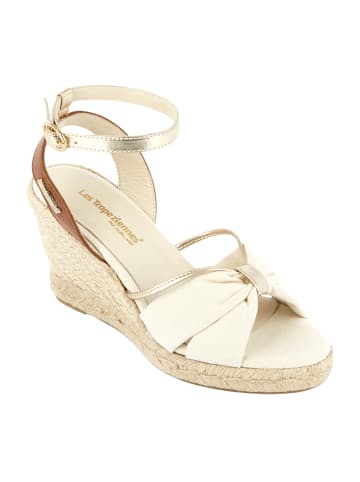 Les Tropéziennes par M Belarbi Sandalen mit Keilabsatz aus Leder von Blondel Beige