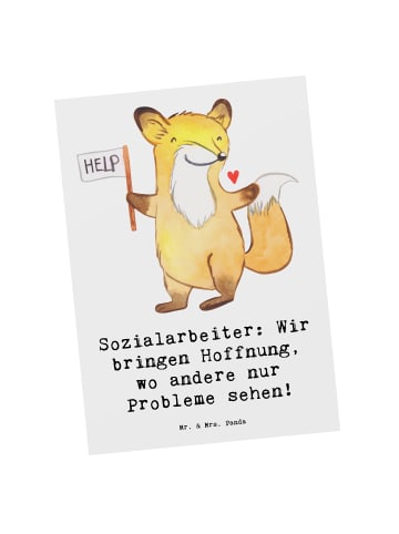 Mr. & Mrs. Panda Postkarte Sozialarbeiterin Hoffnungsträger mit ... in Weiß