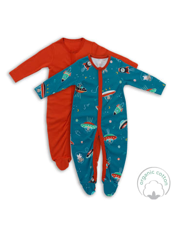 Schlummersack Bio Baby-Schlafanzug langarm 2er Pack in Anthrazit