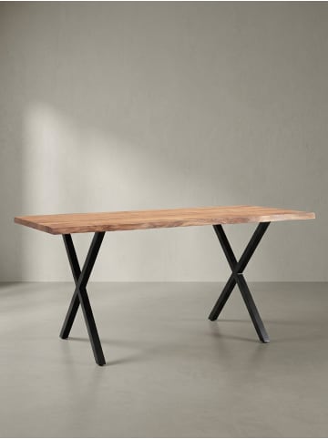KADIMA DESIGN Esstisch Massivholz Industrial, Akazie XXL mit X-Beinen