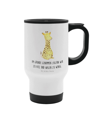 Mr. & Mrs. Panda Thermobecher Giraffe Zufrieden mit Spruch in Weiß