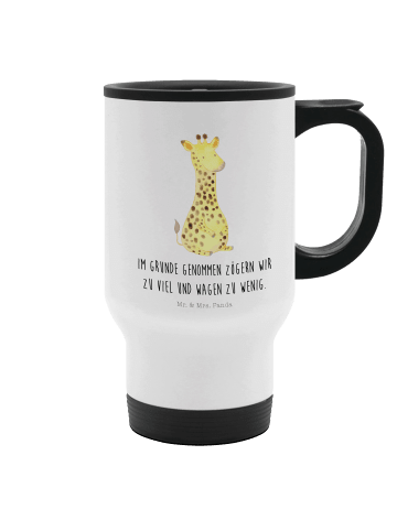 Mr. & Mrs. Panda thermosbecher Giraffe Zufrieden mit Spruch in Weiß