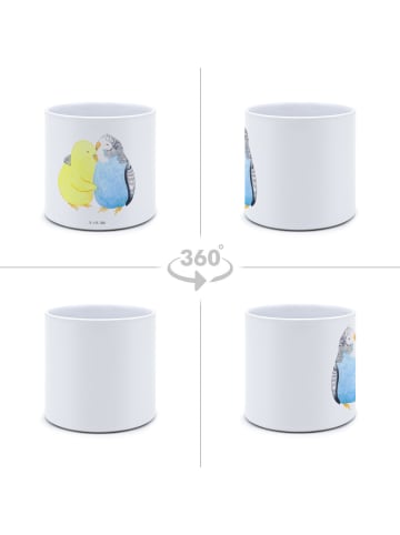 Mr. & Mrs. Panda Großer Blumenkübel Wellensittich Liebe ohne Spruch in Weiß