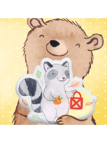 Mr. & Mrs. Panda Zierkissen Waschbär Laterne ohne Spruch in Weiß