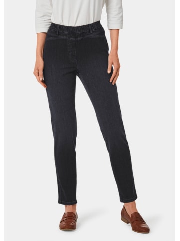 GOLDNER Schlupfjeans Louisa Super elastische Jeans Louisa mit figurstreckenden Nähten in schwarz